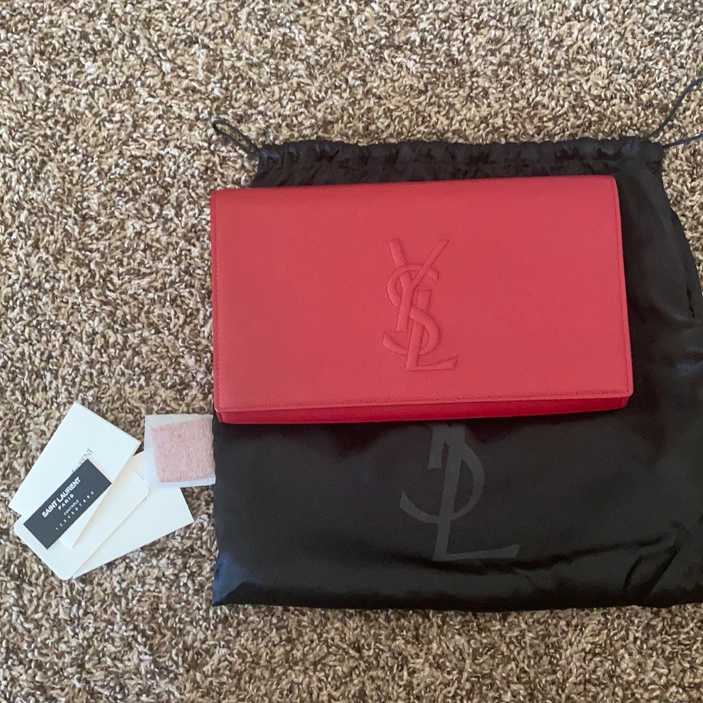 YSL leather clutch